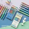 6-teiliges Farb-Gel-Tintenstift-Set im Retro-Stil, City Travel, Click-Typ, 0,5 mm Kugelschreiber zum Schreiben, Schule, Büro, A7302