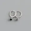 Nya enkla 925 Sterling Silver Small Circle Stud Earring Round Cubic Zirconia ￶rh￤ngen Br￶llopsfestg￥vor