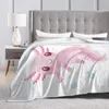 Blankets Flannel Blanket Adorable Marine Axolotls Soft Thin Fleece Bedspread Cover For Bed Sofa Home Decor Dropship