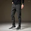 Men's Suits 2022 Autumn Winter Fashion Men High Waist Trousers Solid Business Casual Suit Pants Straight Slim Fit Bottoms Clothing E379