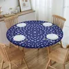 Table Cloth Round Waterproof OilProof Turkish Evil Eye Circular Tablecloth Backing Elastic Edge Covers Nazar Tribes Amulet