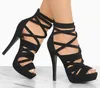 High-heeled Sandals Open-toed Ladies Pointed Cross Straps Back Zipper Slim Sexy Glamorous Club Outfit High Heels Party E 0aac