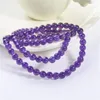 Brin En Gros 5.5-6mm Véritable Violet Cristal Naturel Quartz Bracelet Perles Rondes Charme Pierre Femme Goutte