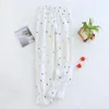 Women's Sleepwear 2022 Spring Summer Cute Pajama Cotton Yarn Trousers Pants Verano Pijama Mujer Pyjama Femme Women Crepe Pantalones