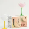 Bicchieri da vino 500ML Coppa di vetro creativo di lusso Ulip Calice medievale in edizione limitata Regalo di compleanno dipinto a mano Instagram