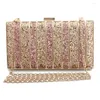 Evening Bags Sweet Lady Color Matching Chain Bag Ladies Diamonds Sequins Magic Glitter Dress Shoulder Diagonal Dinner Clutch