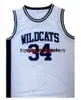 Viés personalizados #34 Northwestern High School Basketball Jersey Men costura Branco Black Size S-4xl Qualquer nome e número