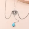 Fashion Hollow Hearts Butterfly Ben Chain for Women Body Jewel Beak Ladies Blue Stone Silver Color Multi-Layer Lårkedja