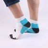 Heren sokken 1 paar hoogwaardige enkelvoet compressie print zwart wit katoen comfortabel sport run patchwork venous