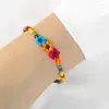 Strand Bohemia Plastic Resin Flower Shape Beads Bracelets For Women Man Personality Handmade Fashion Geometric Party Jewelry Gifts