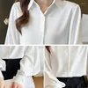 Kvinnor Bluses Women Tops och 2022 Vetement Femme Clothing White Long Sleeve Top Solid Chiffon Blus Black Lantern Shirts