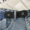 Bältesspännande bälte för jean byxor klänningar ingen spänne stretch elastisk midja kvinnor män mode casual osynlig