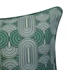 Pillow Contemporary Dark Green Oval Ellipse Ornament Print Faux Linen Case Sofa Chair Home Decorative Cover 45x45 Cm