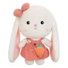 Brinquedos de coelho de 25 cm de coelho de coelho macio boneco de pelúcia com roupas/bolsa/gravata borboleta