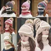 Berretti antivento Plus paraorecchie con sciarpa cappello per le orecchie cappelli invernali maschera da sci berretto in maglia