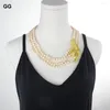 Pendentif Colliers GuaiGuai Bijoux Naturel Blanc Perle Jaune Jade Topaze Fleur Collier 20" Fait À La Main Pour Les Femmes