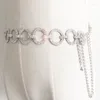 Belts 2022 Women Luxury Silver Tassel Chain Belt Rhinestone Bride Bling Female Crystal Waist Wedding Dress Accessories