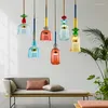 Pendant Lamps Ins Colourful Glass Lights Led Color Candy Hanging For Living Room Decor Chandeliers Dining Light Luminaires