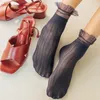 Women Socks Jeseca Sexig Lace Spring Fashion Mesh Thin Breattable Velvet Sock Japanese Kawaii Girls Cute Streetwear Long