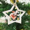 Kerstdecoraties houten doe -het -zelfboom hangende ornamenten hanglijsten klokken kerstman claus jaar decor voor huis