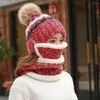 Berretti antivento Plus paraorecchie con sciarpa cappello per le orecchie cappelli invernali maschera da sci berretto in maglia