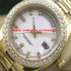Роскошные часы 41 мм 18K желтого золота Diam Dial Watch Watch Автоматические бренды Mens Mens Watch The Ristech316m