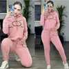 doratura delle donne Lettera di lusso stampata Tute Abbigliamento donna Abbigliamento sportivo Set due pezzi Pantaloni sportivi ggity Abbigliamento di marca Pantaloni da jogging Tuta sportiva Tute sportive