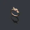 Designer ladies rope knot ring luxury ring with diamonds fashion ring classic jewelry 18K gold plated rose wedding whole adjus292H