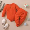 Roupas conjuntos de roupas bebês meninas meninos casuais roupas de duas peças Conjunto de camuflagem Romper e calças impressos de camuflagem cinza escuro/ laranja/ marrom