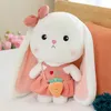 Brinquedos de coelho de 25 cm de coelho de coelho macio boneco de pelúcia com roupas/bolsa/gravata borboleta