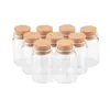 Bouteilles De Stockage 24Pcs 80ml Bocaux Artisanat Mini Récipient En Verre Hyalin Avec Bouchons Artisanat Créatif Réutilisable Pot Cosmétiques Flacon Cadeaux