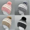 Bérets hiver chaud pull chapeau pour femmes velours tricoté bonnet mode Stretch tricot pull rayures décontracté casquette hommes