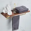 Set di accessori da bagno Accessori da bagno Legno Ottone dorato Portasciugamani Porta fazzoletti Mensola ad angolo Porta scopino Portasapone Hardware