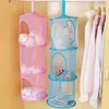 Storage Boxes Excellent Hanging Cage Mesh Cloth 3 Compartments Bag Useful Convenient For Bathroom