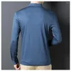 Polo da uomo 45,8% fibra di lyocell 8,5% seta polo manica lunga da uomo polo di marca di alta qualità indossare traspirante para hombre slim fit