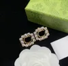 نساء الفاخرة G rhinestones ترصيع أزياء مصمم الأزياء قرط أذن الأذن أذن الأذن مجوهرات الزفاف مع صندوق