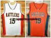 Maglia da basket personalizzata retrò DeMarcus Cousins # 15 Rattlers High School cucita bianco arancione S-4XL nome e numero