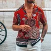 Chemises décontractées pour hommes 2022 Hawaiian Beach Print à manches courtes Fashion Slim Youth Trend