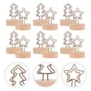 Titulares de Navidad Holdertable Photo Place Stand Notefor Clip Number Clips de madera Name Memo Base Wood Display Star Wedding