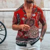 Chemises décontractées pour hommes 2022 Hawaiian Beach Print à manches courtes Fashion Slim Youth Trend