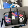 Projektant worki marynarskie o dużej pojemności moda doodle skórzana torebka mężczyźni kobiety rekreacyjna torba podróżna luksusowe torebki unisex na jedno ramię