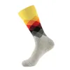 Chaussettes masculines nouveauté motif coloré argyle peinture à l'huile rayée diamant peigned coton Crew Wedding Gift