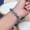 Strand Gris Pierre de Lune Pierre Naturelle Bracelet Labradorite Sculpté Fleur Perles Pour Femmes Bijoux En Cristal JoursNeige