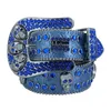 2023 Designer Bb Simon Skull Belts for Men Women Shiny diamond belt Black Blue Red multicolour with bling rhinestones as birthday 304K