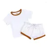 Kledingsets Milancel 2022 Babykleding Set Solid Girls Summer Toddler Pakken gestreepte outfit