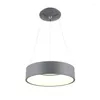 Pendant Lamps Northern European-Style Living Room Chandelier Modern Simple Ring LED Lamp Bedroom Restaurant Aluminum