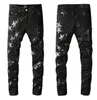 22SS Luxurys Designer Hommes Jeans Mode Slim-leg Jeans Five Star Biker Pantalon Distressed Water Diamond Stripes Denim Pantalon Top Qualité Taille 29-40