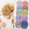 Hüte 1pc Baby Mädchen Donut Hut Gestreifte Rosa Mützen Für Geborene Säugling Schnecke Muster Kind Kappe Turban Baumwolle