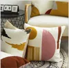 Pillow Yellow Abstract Handmade Geometric Embroidery Cover Home Decor Sofa PillowCase Sham 45x45cm