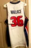 Custom Retro Rasheed 36 Wallace College Basketball Jersey All Stitched White Blue Red Size S-4XL Any Name Number Vest Jerseys